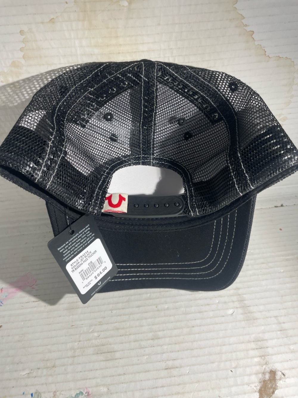 True Religion Black Buddha Face Trucker Hat - Picture 3 of 3